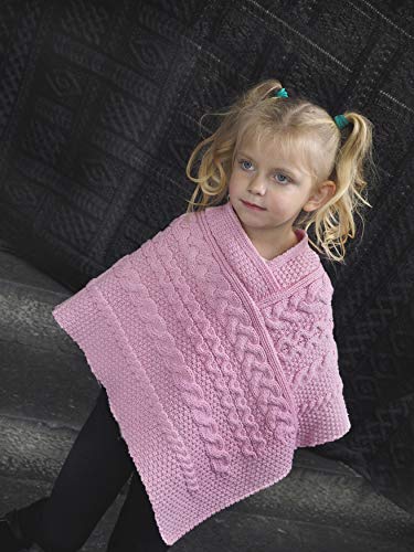 Aran Crafts Kid's Irish Cable Knitted Soft Cape Poncho (100% Merino Wool)2