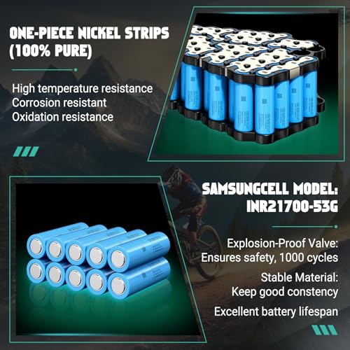 Image of 52V 21.2Ah Samsungcell Ebike Battery with 4A Fast Charger, 60A Smart BMS, XT90 Connector, Long Range Triangle Lithium Battery for 500W-3000W Electric Bike, Commuting and Off-Road Riding