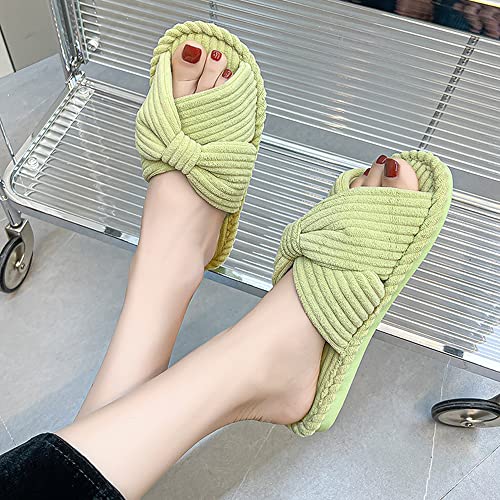Women Fashion Bowknot Slip-on Home Slippers Soft Fleece Lightweight Indoor Outdoor Shoes2