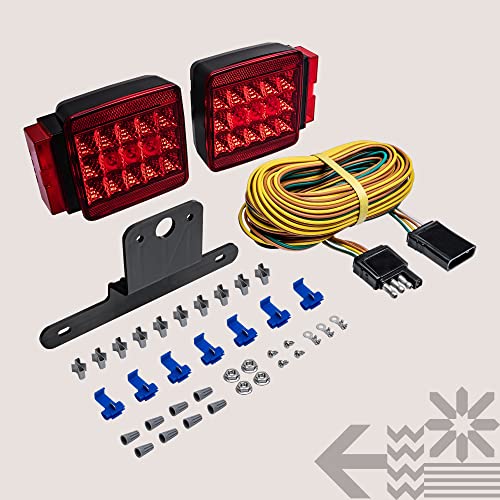 Led Trailer Light Kit [Dot Fmvss 108] [Sae S2T2Ia/Apc] [Tbt & License Plate Light & Wiring Harness Kit] [Ip67 Submersible Waterproof] Over & Under 80" Motorcycle Boat Trailer Tail Brake Light Kit #TOP7