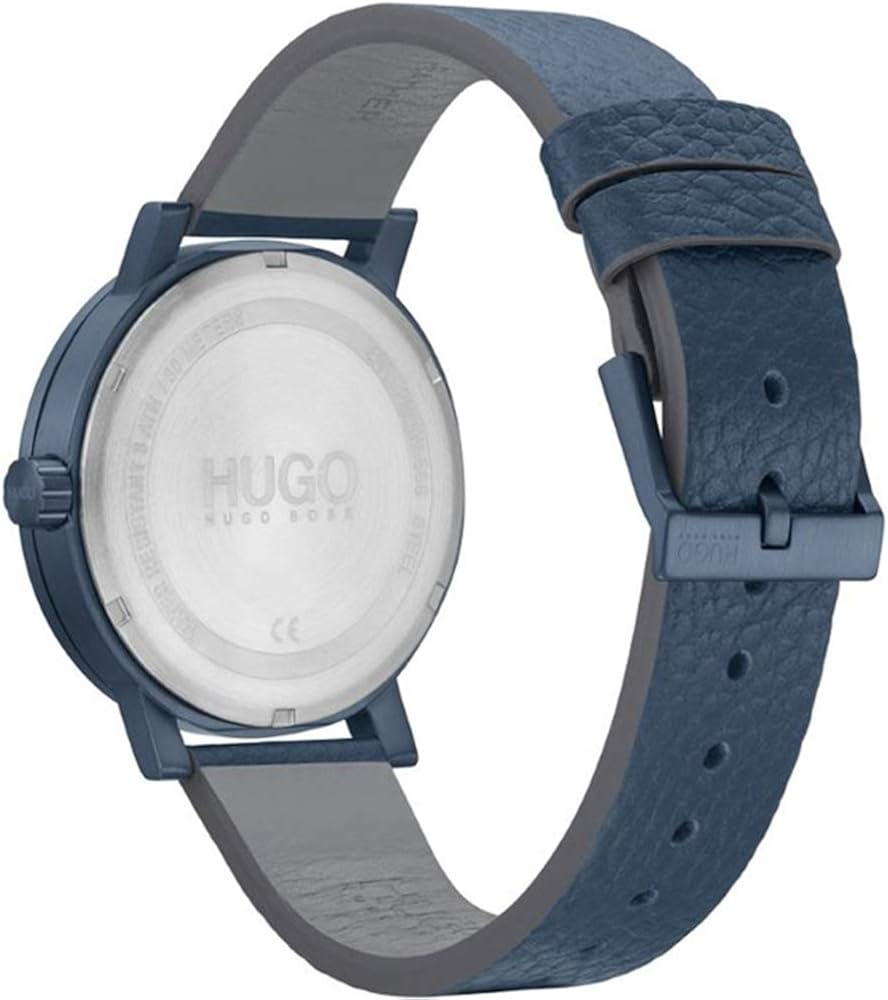 HUGO Orologio Analogico al Quarzo da Uomo con cinturino in pelle Blu - 1530116 HUGO Orologio Analogico al Quarzo da Uomo con cinturino in pelle Blu - 1530116