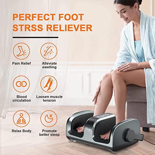 Tisscare (2023 Upgrade) Shiatsu Foot Massager Machine With Heat & Remote For Plantar Fasciitis & Neuropathy, Deep Kneading Calf Leg Massager, Blood Circulation & Pain Relief & Better Sleep #TOP6