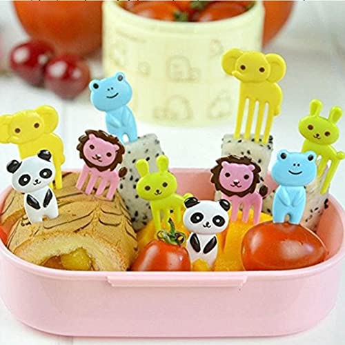 BOGEEL 10 Pieces Cartoon Fork Fruit Toothpick Sign Lunches