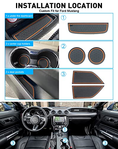 Image of Cup Holder Inserts for Ford Mustang Accessories 2015-2020 2021 2022 2023