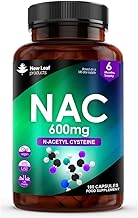 NAC N-Acetyl-Cysteine 600mg Capsules N-Acetyl Cysteine Nutritional Supplements 180 NAC Capsules - Nac Supplement High Bioavailability Amino Acid - Vegan Friendly - Made in UK by New Leaf
