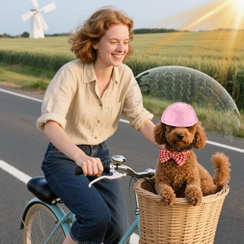 Fahrradhelm für Hunde – Sicherheitshelm für Motorrad und Fahrrad für kleine Hunde, Windschutz für alle Rassen, Kätzchen, Reiten, Camping, Roller, Reisen, Wandern, Radfahren, Outdoor