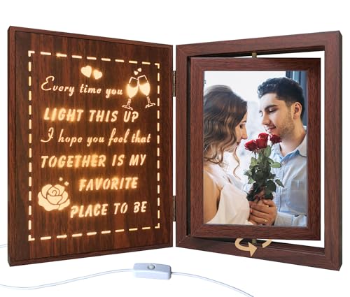 soruney Light Up Couples Picture Frame, USB Powered Romantic Rotating