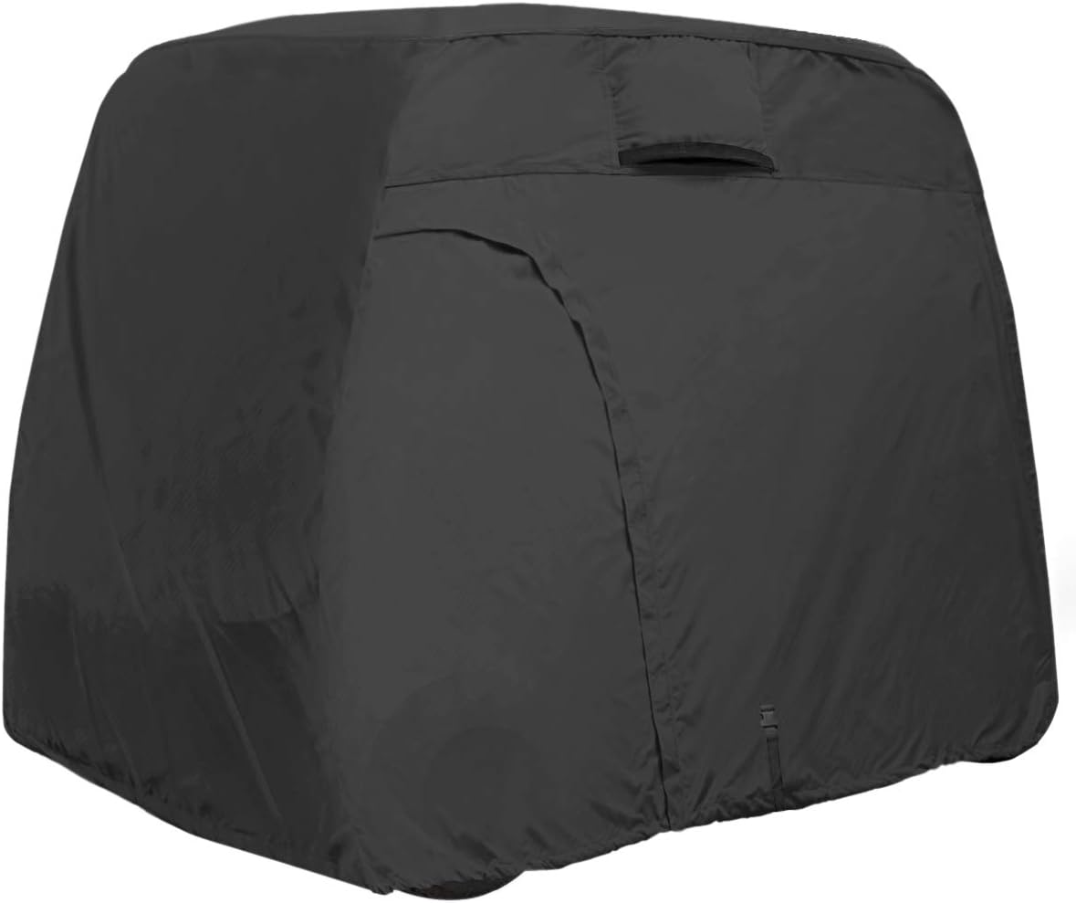 Explore Land 600D Waterproof Golf Cart Cover Fits for Most Brand 2 Passengers Golf Cart (Black