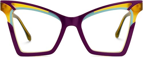 Zeelool Marco de gafas de ojo de gato de gran tamaño para mujeres con lentes transparentes sin receta Johnsie ZJGA606084