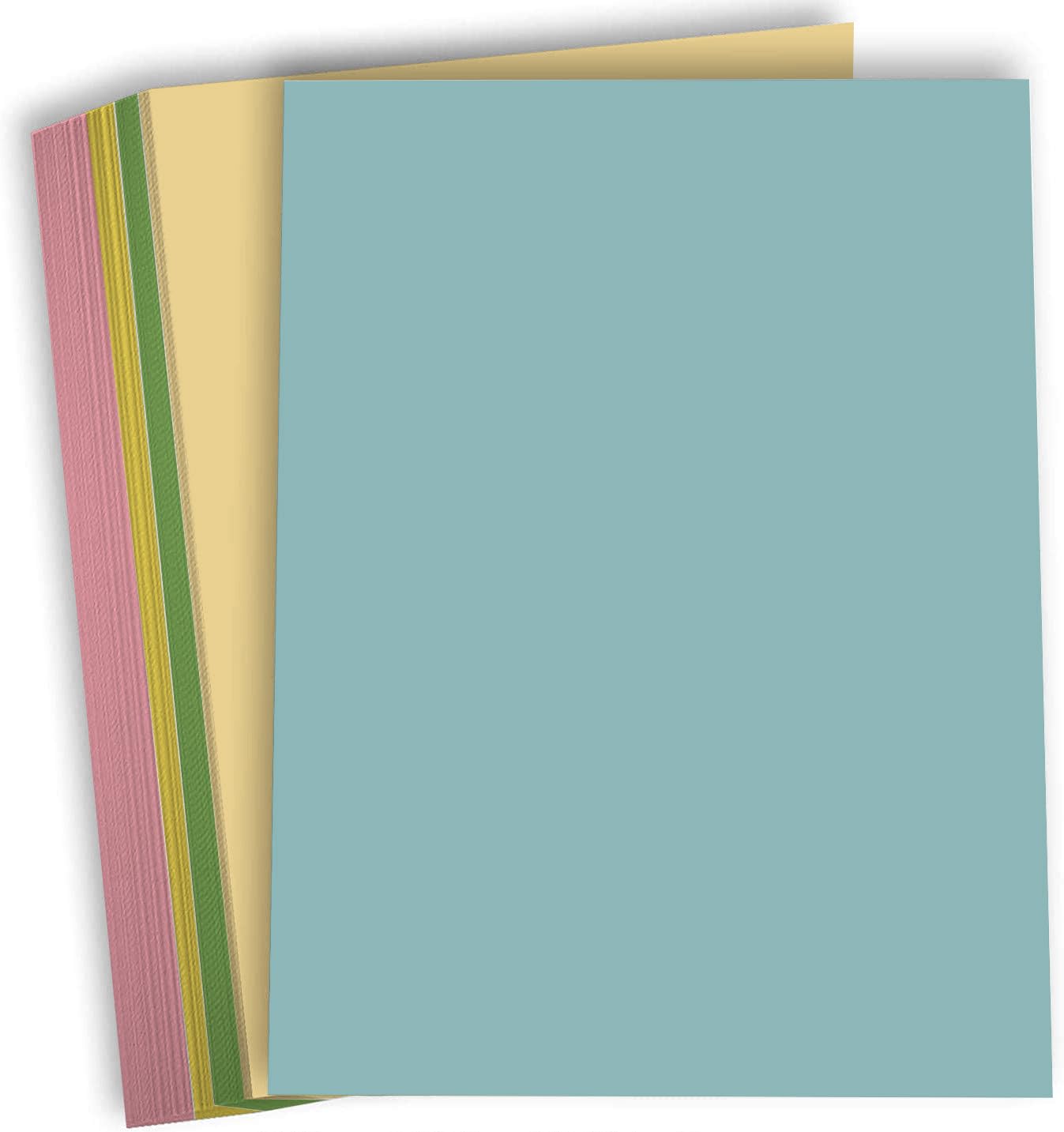 Hamilco Colored Cardstock Paper with Vellum Finish – 8.5" x 11", 67 lb Cover, Mixed Colors, Scrapbook & Craft Cardstock, 50 Sheets