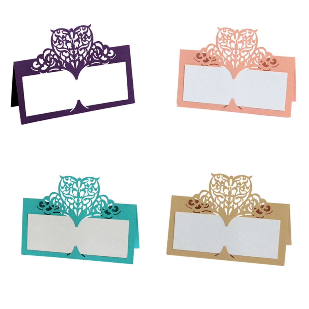 STOBAZA 3 Sets Stabiler Papier Tischkarten Für Hochzeit Party Bankett Beige Golden Finish 50 Stück * 3