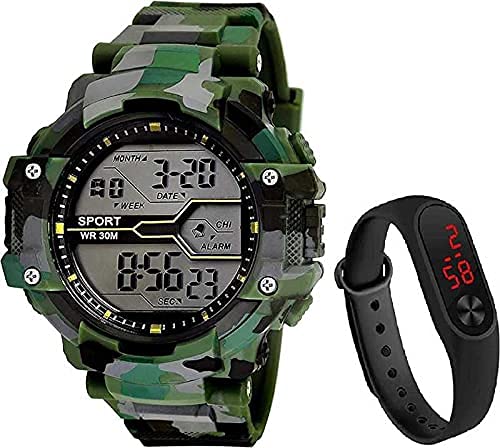 SELLORIA Boys Military Army Shockproof Waterproof Digital Sports Watch (Green) (B09CMZYQ11) Amazon Price History, Amazon Price Tracker