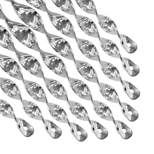 KOKMEYA Bird Scare Rods Silver Hanging Plastic Bird Deterrent Device, Wind Driven Rotation Reflective Scare Rods to Keep Birds Away from House Windows Outdoor Garden Yard 6Pcs