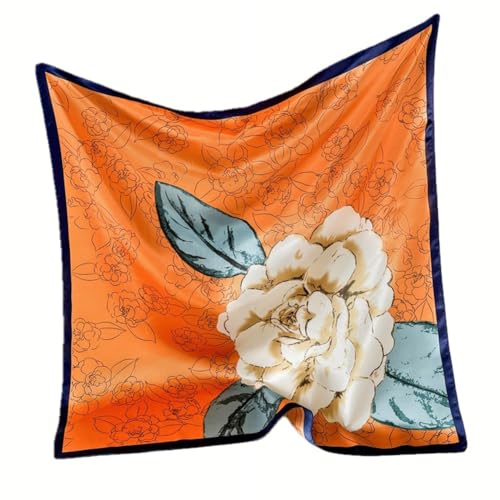 Womens Silk Like Fashion Pattern Large Satin Square Scarf Silk Feeling Hair Wrapping Gift Designer Scarf 35x35 - Main Image
