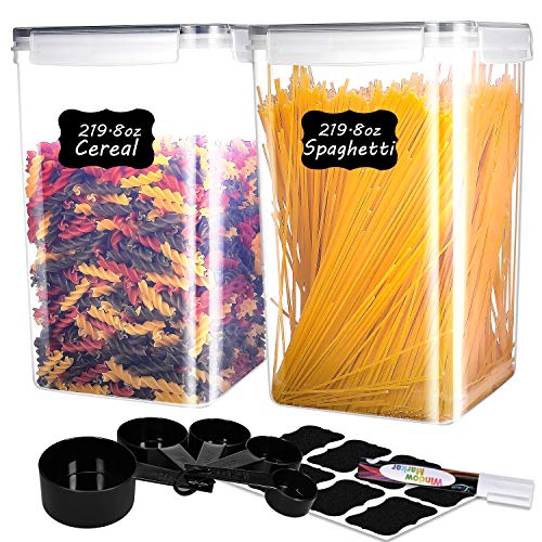 ME.FAN LARGEST Food Storage Containers [Set of 2] Airtight Storage Keeper 6.5L(219.8oz) Cereal