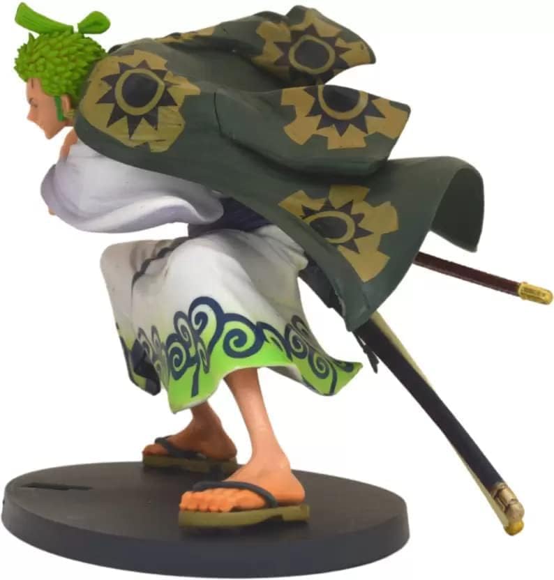 Image of Blue Aura Roronao Zoro Action Figure Height-16cm Anime Figures Collectible | Zoro Green White Bent