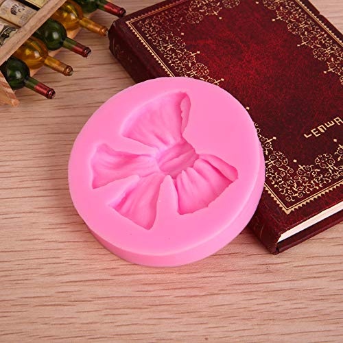 4 Pezzi Stampini in Silicone per Fondente, Stampo per Fondente al Cioccolato con Fiocco, Stampi in Silicone a Forma di Fiocco, per Decorazioni di Torte in Pasta di Zucchero, Cupcake, Caramelle