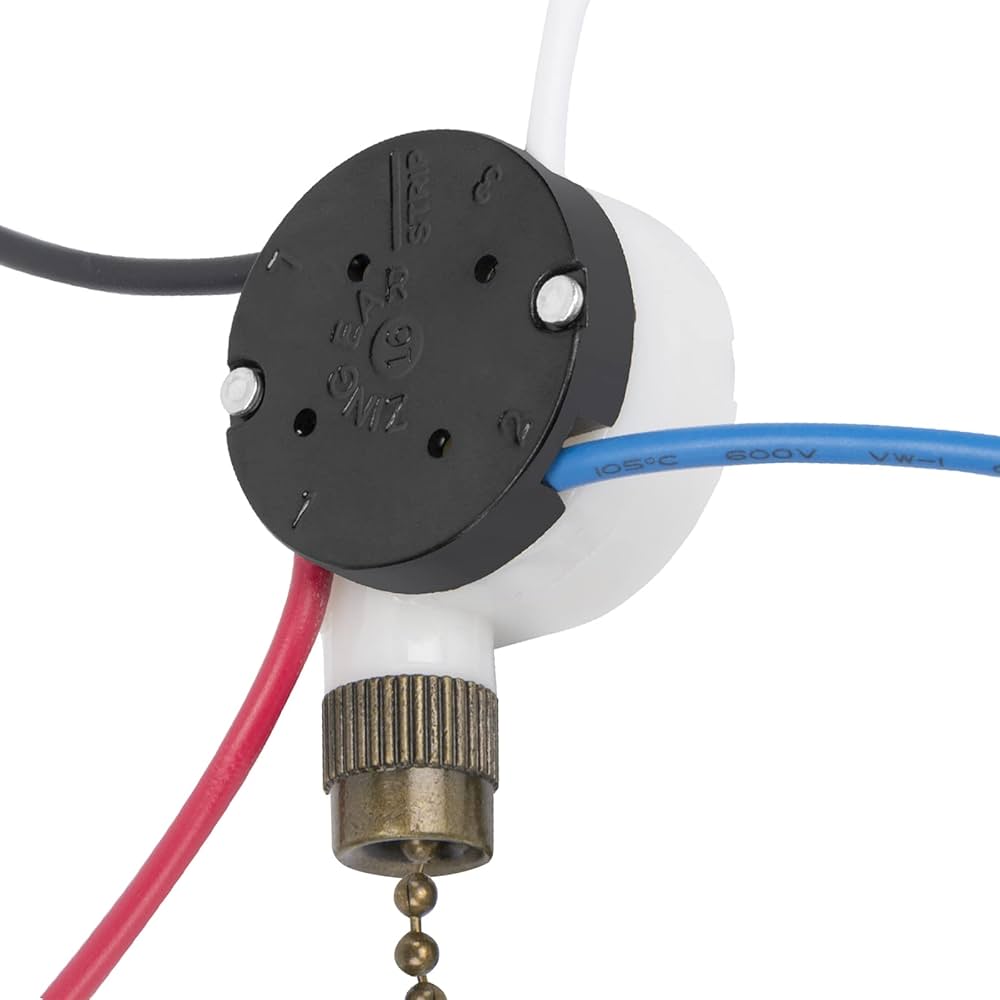 ふぃっしゅ Ceiling Fan Switch 3 Speed 4 wire, With 4 Pre-Installed