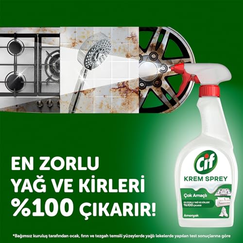 Cif Krem Sprey Çok Amaçlı Amonyak Yüzey Temizleyici Yağ ve Kir Çıkarıcı 750 ml