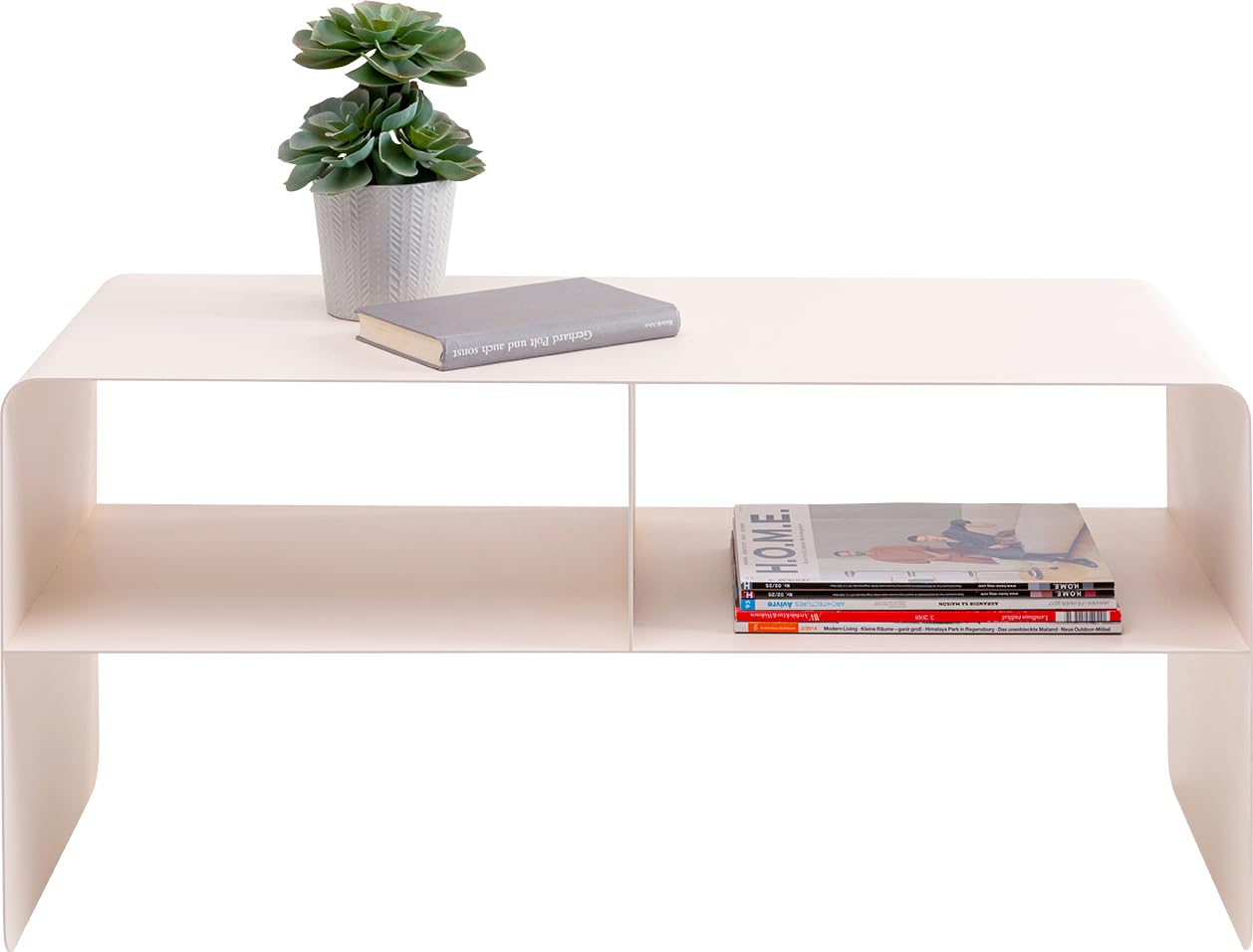 Kare Design Lowboard Lounge M, Creme, 90x37x44 cm, TV-Schrank, Sideboard, minimalistisches Design, 2 Fächer, Stahl, Industrial, Modern, Wohnzimmer