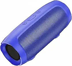 Caixa de Som Portátil Bluetooth, Rádio FM, Entrada USB, Bateria Recarregável, Design Compacto (Azul)