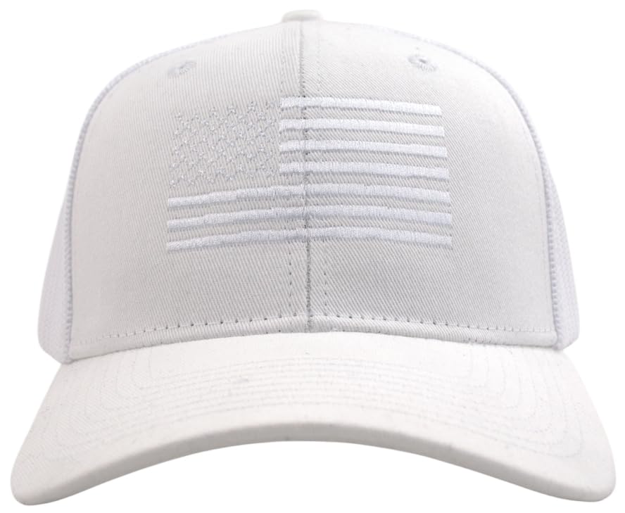 Image of TSSGBL USA Flag Trucker Hat - OSFM & XXL Big Head Fit, Adjustable Mesh Snapback American Patriotic Baseball Cap