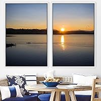 2 Piece Framed Canvas Wall Art Sunset Canvas Prints Home Artwork Decoration for Living Room,Bedroom - 16
