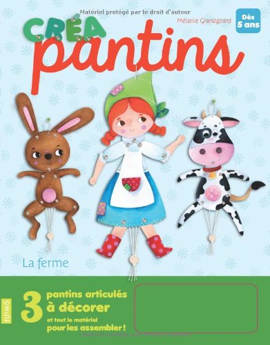 La ferme : 3 pantins articulés à décorer