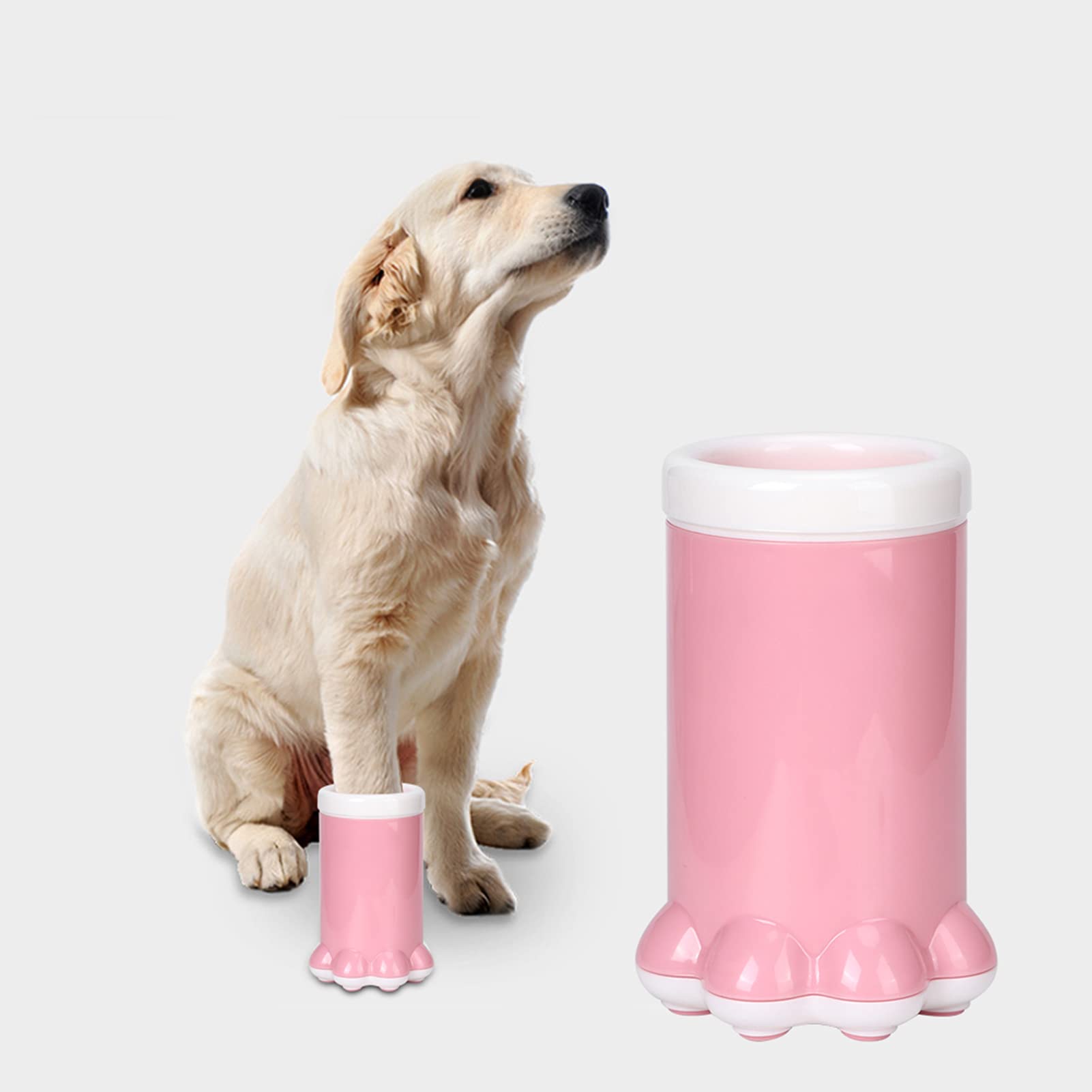 Nettoyant pour pattes de chien et chat, tasse de nettoyage à 360 degrés pour animaux de petite et moyenne taille, bleu (Rose)