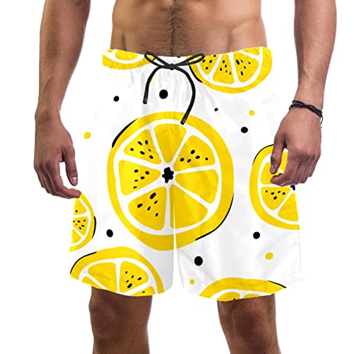 Short de plage à séchage rapide pour hommes motif citron HadHfun