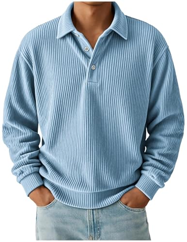 Hauts à manches longues pour homme en coton t-shirt basique col rond