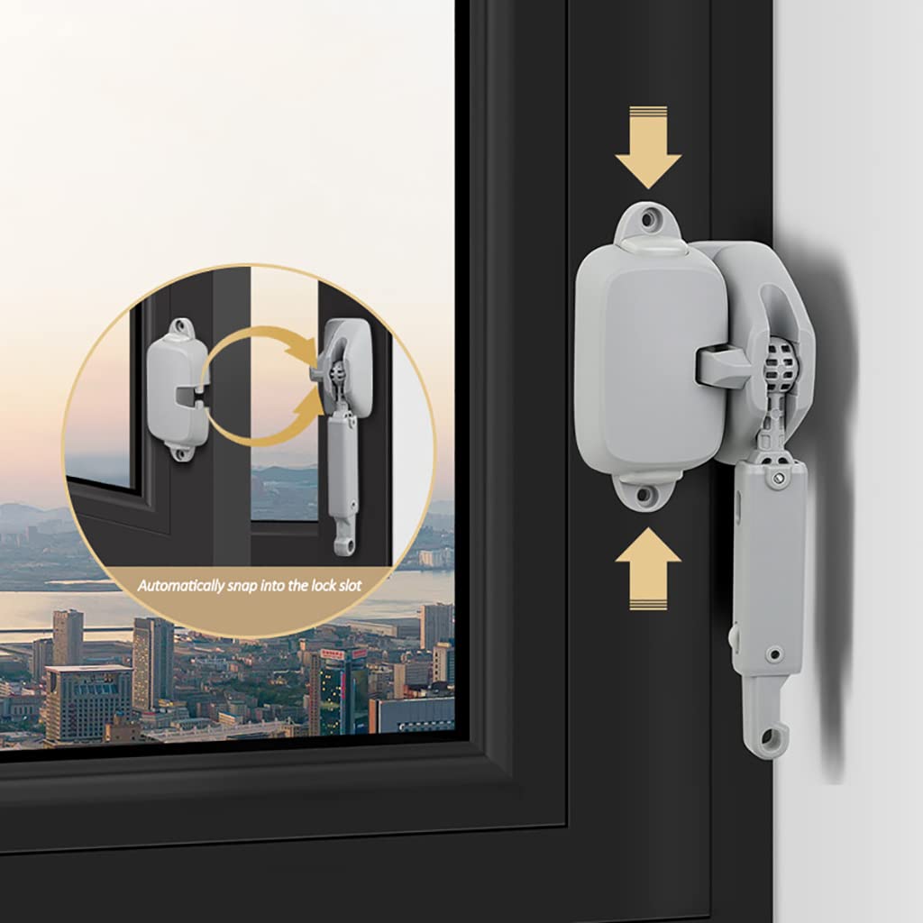 Cerraduras de ventana, restrictor de ventana, limitador de puerta de seguridad, cerradura de cadena de seguridad for ventana infantil, limitador de ventana for niños pequeños y mascotas, fácil de inst