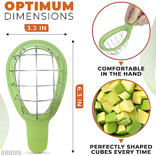 Avocado Slicer Tool Fruit Cutter - Fruit Shape Cutters Stainless Steel Salad Chopper Vegetable Kiwi Cutter Tool Vegetable Tools - Cool Kitchen Gadgets Slicer