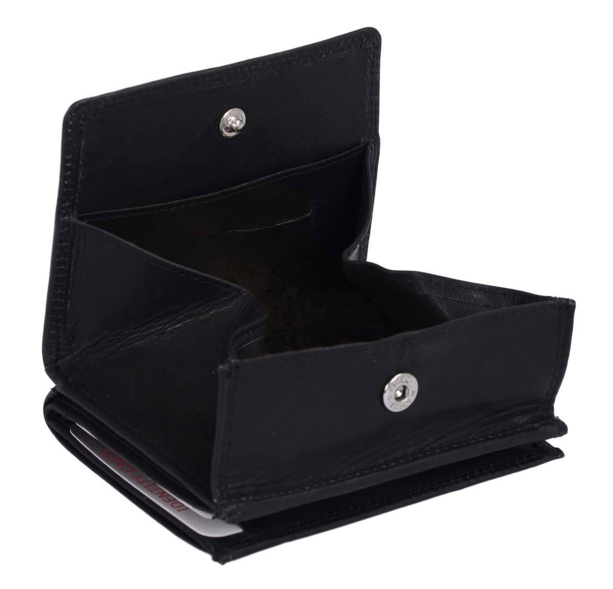 LEAS Modèle Vienne Portemonnaie RFID Portefeuille Particulier en Cuir de Vachette, Fabrication façon « viennoise », avec Compartiment pour la Monnaie carré typique, Noir Special Edition''