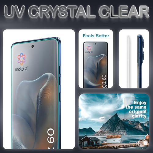 Image of FIRST MART Military-Grade UV Tempered Glass For Motorola Edge 60 5G (6.67 Inch) With Easy Installation Kit | Edge-To-Edge Protector Coverage | Crystal Clear, Pack of 2