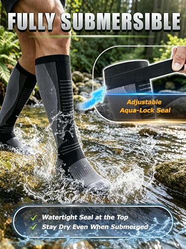 Image of RANDY SUN Waterproof Socks, Unisex Hiking Wading Trail Running Kayaking Crew Socks