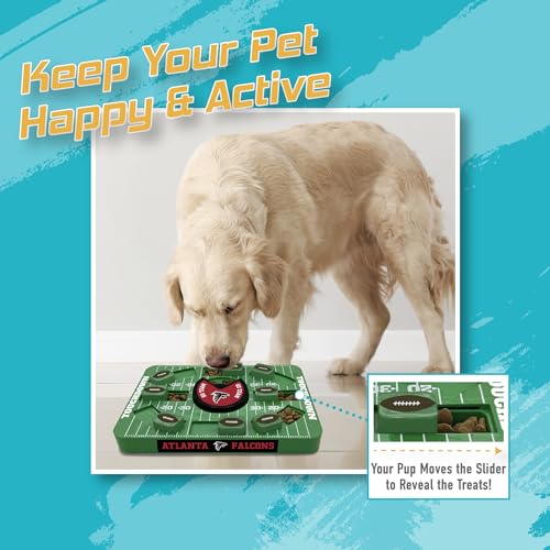 Image of Pets First NFL Atlanta Falcons Large Puzzle Toy for Dogs, Slow Feeder Board for Pets, New Bigger Size, Interactive Doggie Treat Toy