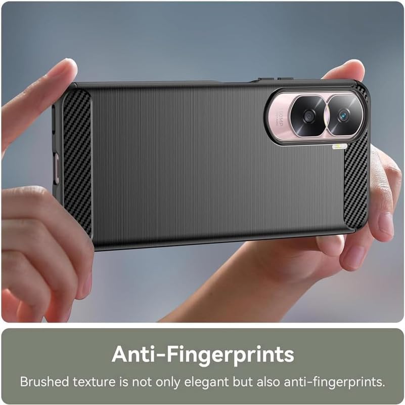 Image of FirstChoice Hybrid Carbon Fiber for Honor 90 Lite, Exculsive Zebra with Anti Dust Plugs Shockproof Slim Back Cover Case for Honor 90 Lite - Black