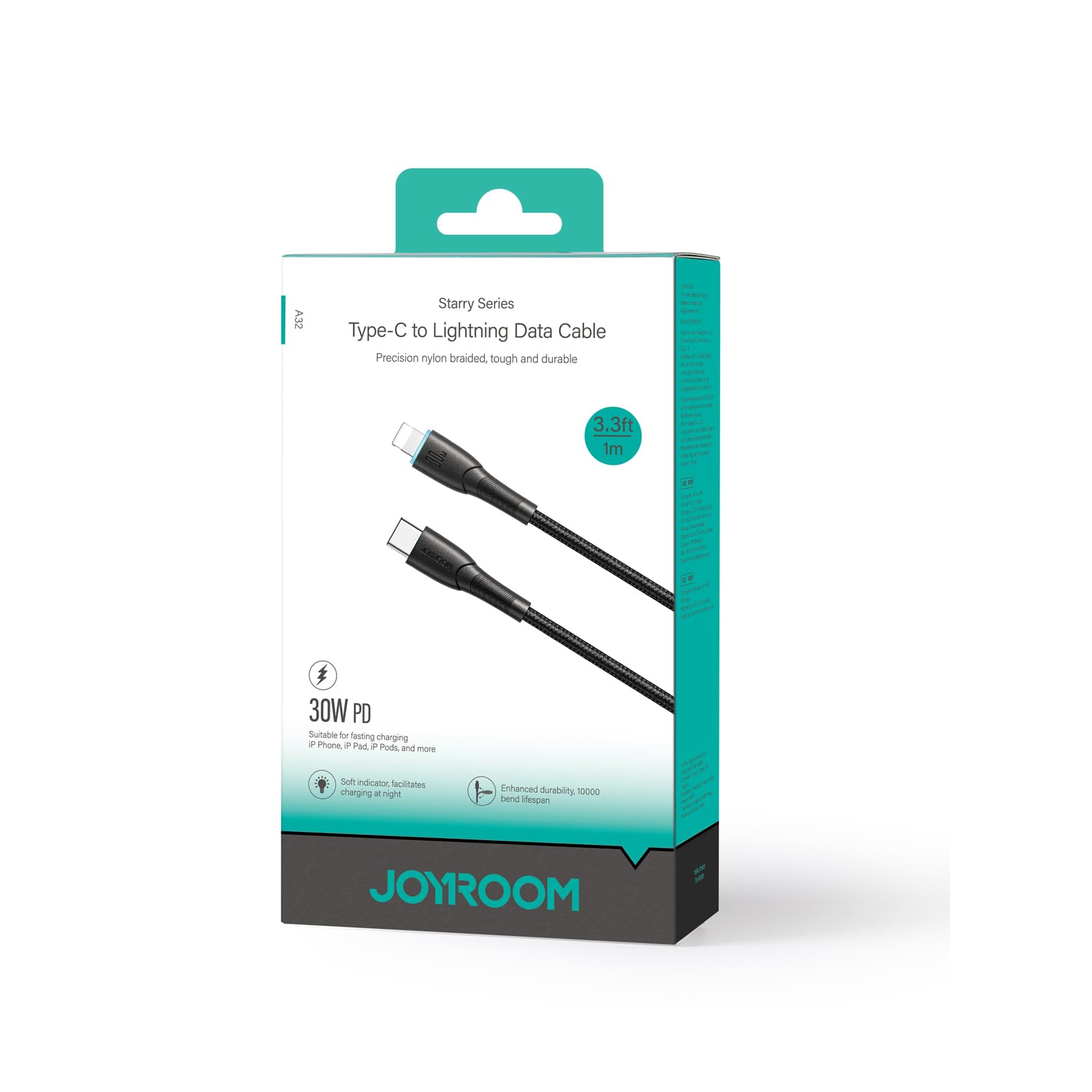 Joyroom Sa32 - كابل شحن سريع 30 وات من سلسلة Cl3 Starry، من Type-C إلى Lightning، بطول 1 متر - أسود: اشتري اون لاين بأفضل الاسعار في مصر - سوق.كوم الان اصبحت امازون