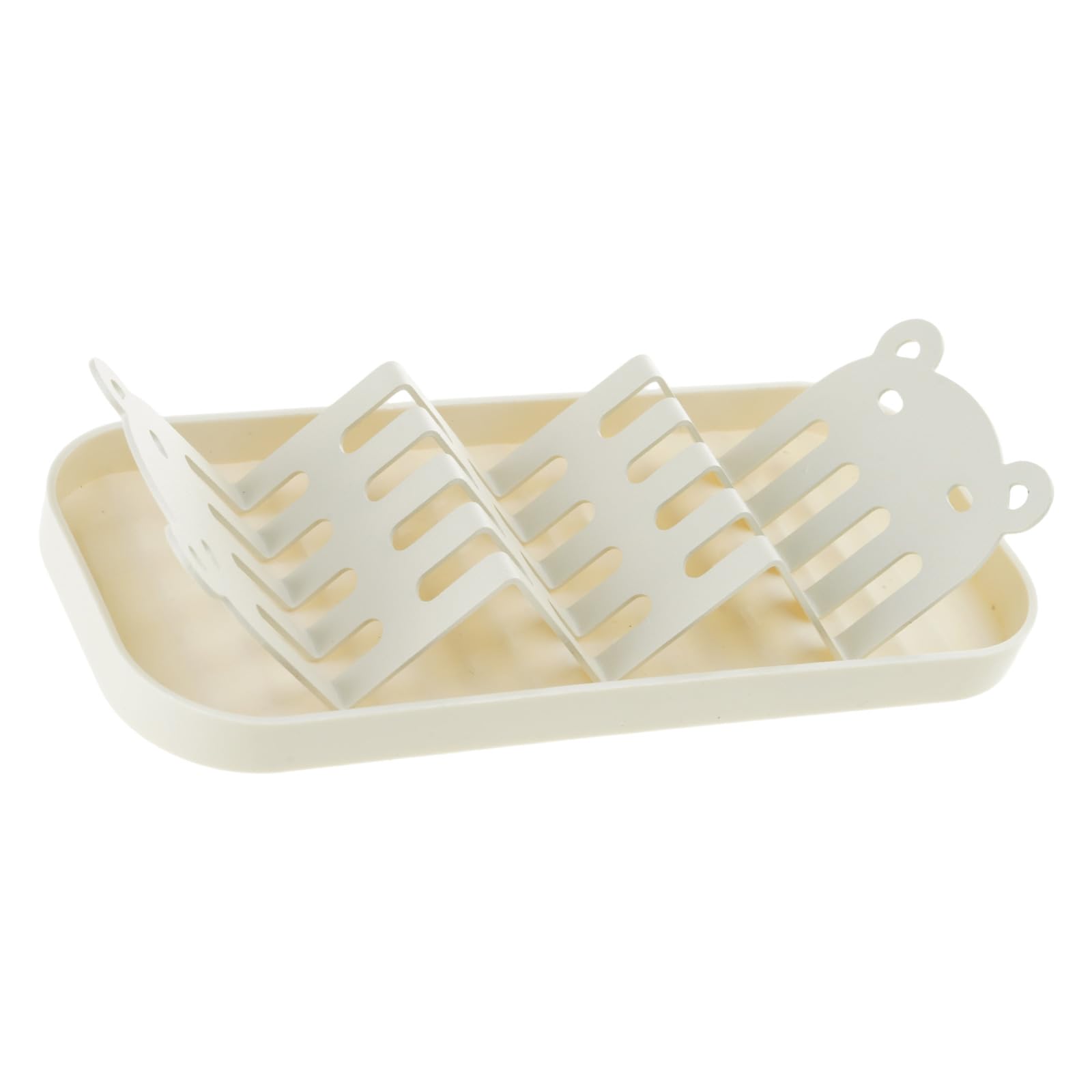 alloneslife W Shape Soap Shelf for Shower and Kitchen 3 Slot Soaps Container Holder for Bathroom Countertop Organization W Shape Holder