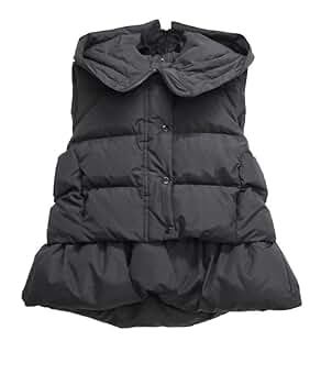 TO BE CHIC[42]フリル ダウンベスト ブラック ペプラム フード TO BE CHIC[42]フリル ダウンベスト ブラック ペプラム フード