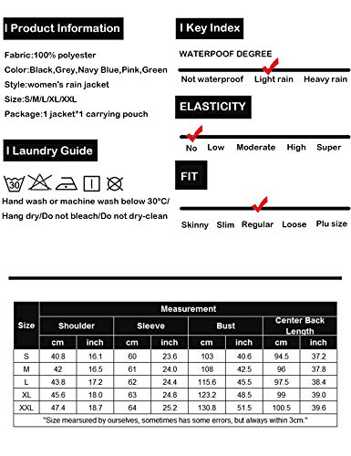 SoTeer Rain Coats for Women Lightweight Hooded Raincoat Waterproof Active Outdoor Rain Jacket - Thumbnail 7