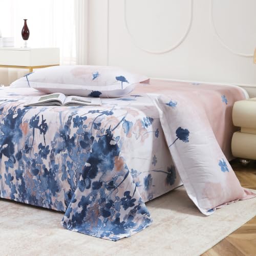 Image of Dew Cotton Bedsheet for Double Bed 160 TC 250 x 225 CM, Navy