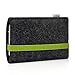 Produktbild stilbag Handyhülle Leon für LG G8s ThinQ | Farbe: anthrazit/grün | Smartphone-Tasche aus Filz | Handy Schutzhülle | Handytasche Made in Germany