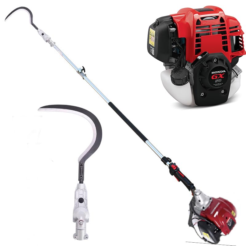 GX50 Gas 4 strokes palm tree hook brush remove weeding scythe sickle 66.9inches/1.7meter pole trimmer