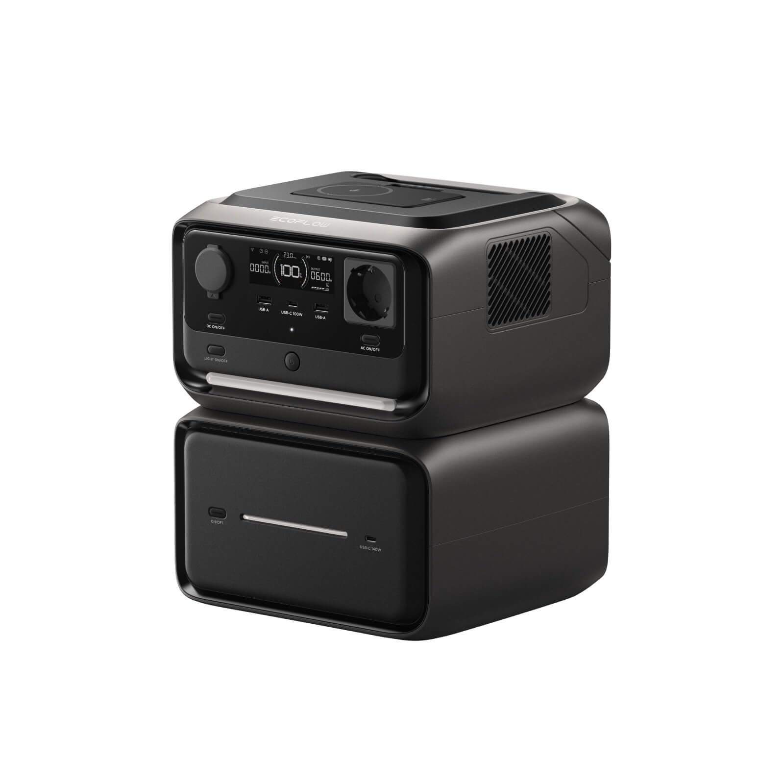 Station électrique portable EF ECOFLOW RIVER 3 Max Plus sans fil et batterie externe 5000 mAh, batterie LFP 858 Wh, jusqu'à 1200 W de sortie, générateur solaire pour camping et camping-car