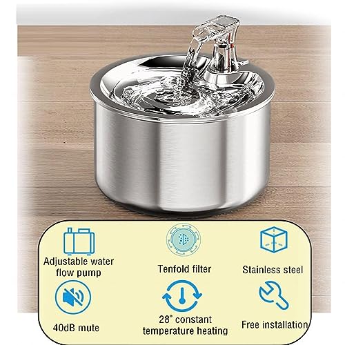 Fuente de agua para gatos de acero inoxidable USB miniatura 4