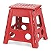 HOUSE DAY Marchepied Pliable de 40,6 cm en Rouge, 1 Lot de tabourets Pliables de qualité supérieure pour Adultes, marchepied Pliable en Plastique antidérapant, pour Cuisine, Salle de Bain