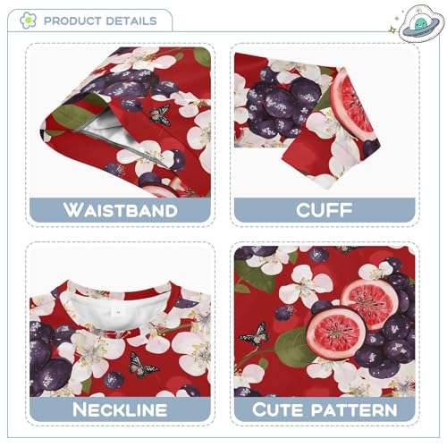 JUNZAN Fresh Chokeberry Fruit Red Little Kids Hooded Sweatshirt Crewneck Kids Pullover Hoodie Sports 4T3