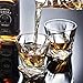 Mfacoy Old Fashioned Whiskey Glasses Set of 4 (2 Crystal Bourbon Glasses, 2 Round Big Ice Ball Molds 11 Oz Rocks Glass with Gift Box, Barware for Scotch Cocktail Rum Vodka Liquor, Gifts for Men